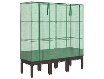 Verhoogde Plantenbak met Kas & Rattanlook - 120x40x140cm (34% Korting)