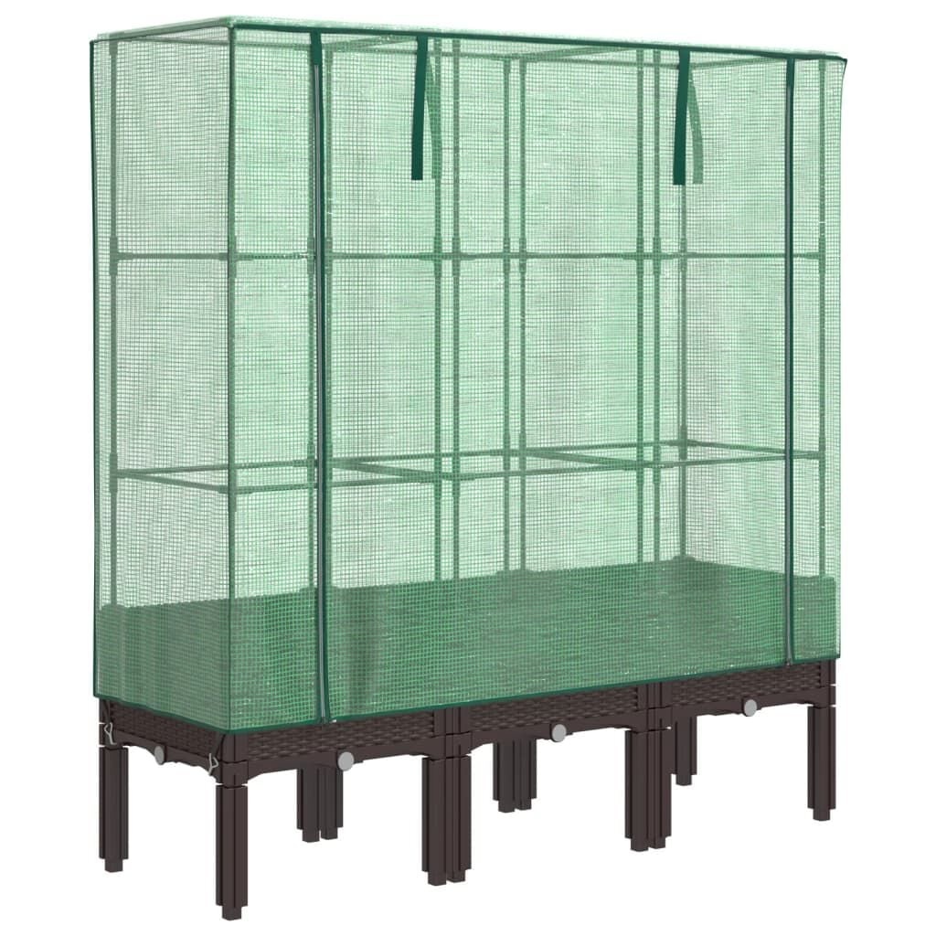 Verhoogde Plantenbak met Kas & Rattanlook - 120x40x140cm (34% Korting)