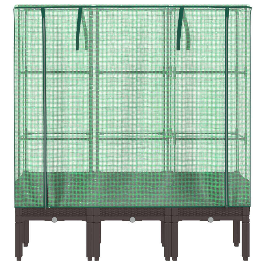 Verhoogde Plantenbak met Kas & Rattanlook - 120x40x140cm (34% Korting)