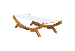 vidaXL Loungebed Crèmekleurig - Massief Hout (100x188,5x44 cm) - 29% Korting