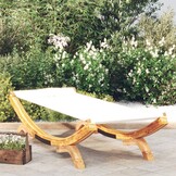 vidaXL Loungebed Crèmekleurig - Massief Hout (100x188,5x44 cm) - 29% Korting