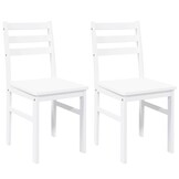 vidaXL Eetkamerstoelen 2 stuks Massief Rubberhout Wit - 34% Korting