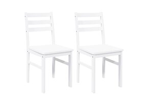 vidaXL Eetkamerstoelen 2 stuks Massief Rubberhout Wit - 34% Korting