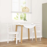 vidaXL Eetkamerstoelen 2 stuks Massief Rubberhout Wit - 34% Korting