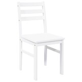 vidaXL Eetkamerstoelen 2 stuks Massief Rubberhout Wit - 34% Korting