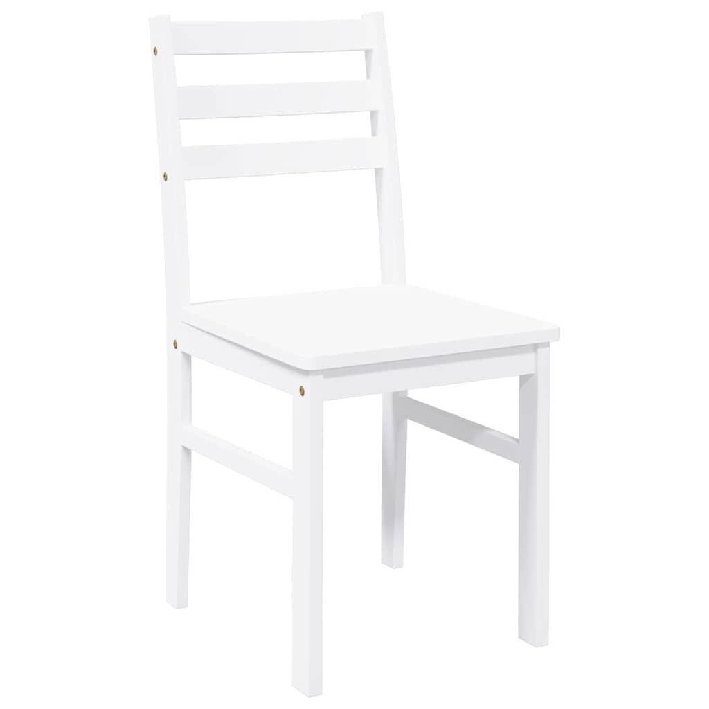 vidaXL Eetkamerstoelen 2 stuks Massief Rubberhout Wit - 34% Korting