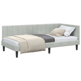 Hoekbedframe met Hoofdbord Lichtgrijs Fluweel - 35% Korting!
