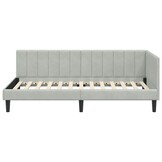 Hoekbedframe met Hoofdbord Lichtgrijs Fluweel - 35% Korting!