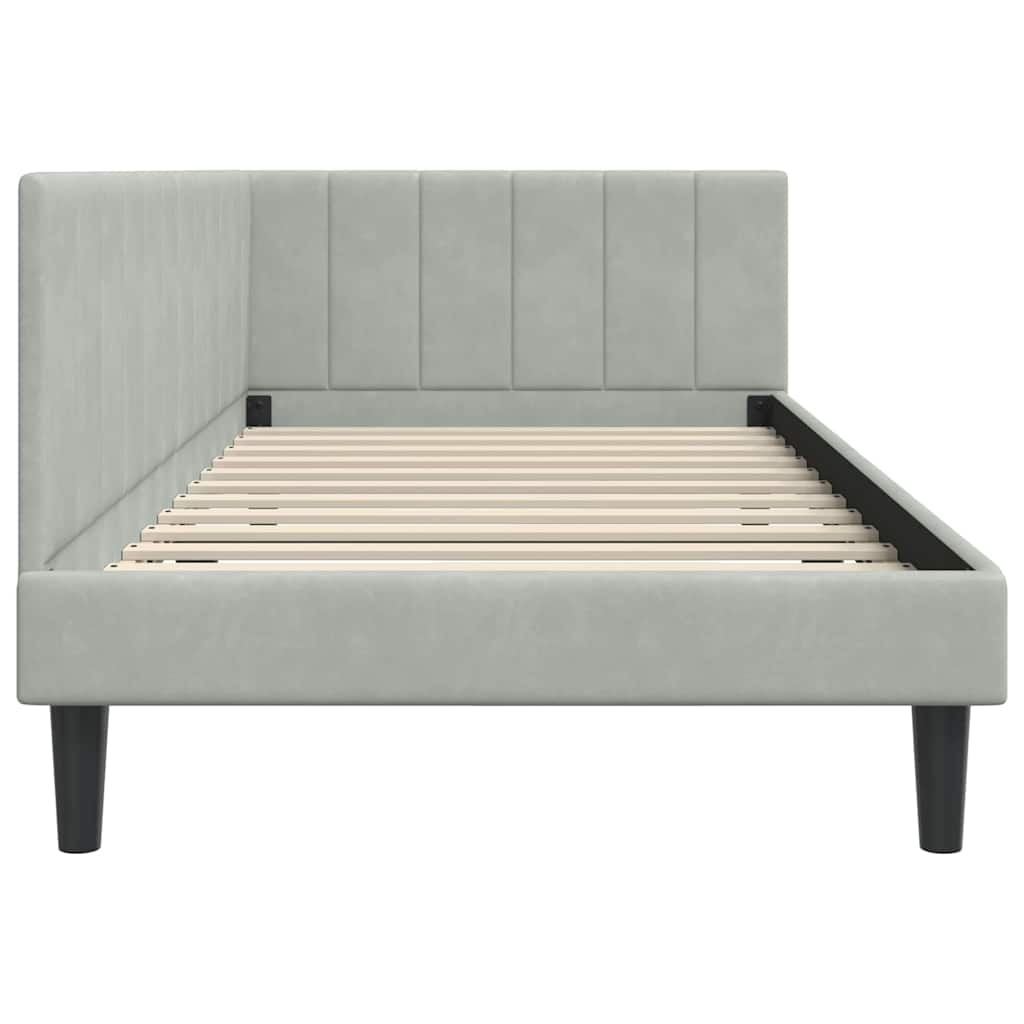 Hoekbedframe met Hoofdbord Lichtgrijs Fluweel - 35% Korting!