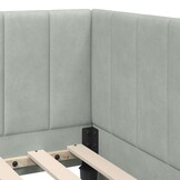 Hoekbedframe met Hoofdbord Lichtgrijs Fluweel - 35% Korting!