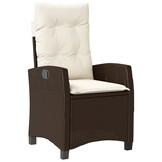 Verstelbare Poly Rattan Tuinstoel met Kussens - Bruin (30% Korting)