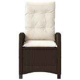 Verstelbare Poly Rattan Tuinstoel met Kussens - Bruin (30% Korting)
