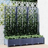 Plantenbak met Latwerk 120x40x121,5cm Donkergrijs - 29% Korting
