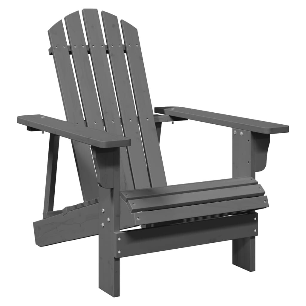 Adirondack stoel massief vurenhout grijs - 54% korting!