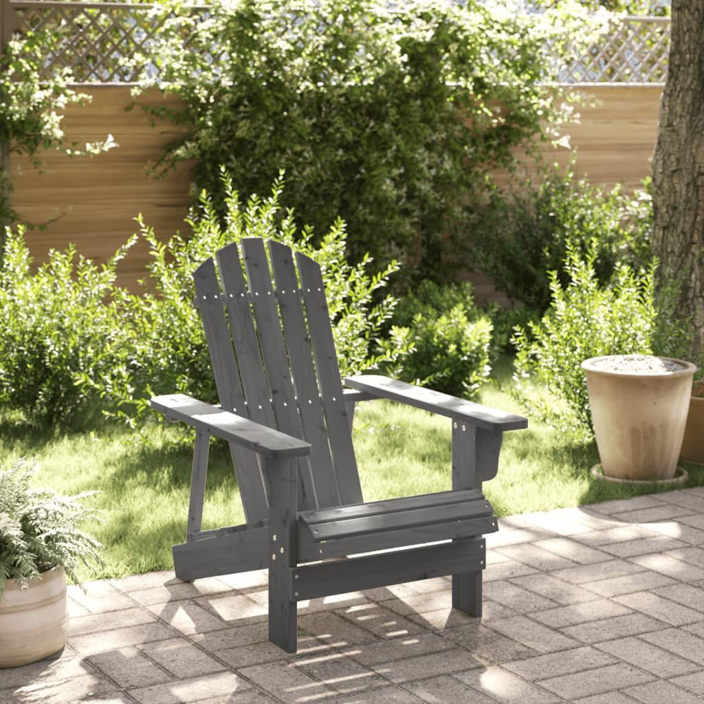 Adirondack stoel massief vurenhout grijs - 54% korting!
