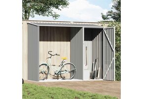 Brandhoutschuur 245x98x159cm Gegalvaniseerd Staal Grijs - 35% Korting