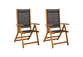 Opvouwbare Tuinstoelen (2x) - Massief Acaciahout & Textileen - 35% Korting