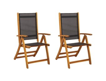 2x Inklapbare Tuinstoelen Massief Acaciahout & Textileen - 41% Korting