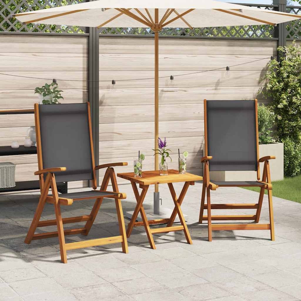 2x Inklapbare Tuinstoelen Massief Acaciahout & Textileen - 41% Korting