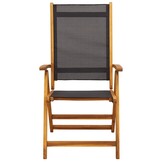 2x Inklapbare Tuinstoelen Massief Acaciahout & Textileen - 41% Korting