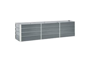 Verhoogde Plantenbak 240x40x45 cm Gegalvaniseerd Staal Grijs - 34% Korting!
