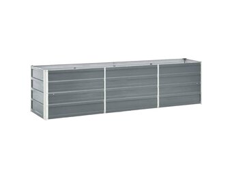 Verhoogde Plantenbak 240x40x45 cm Gegalvaniseerd Staal Grijs - 34% Korting!