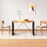 Eettafel Massief Ruw Mangohout 120 cm - 35% Korting