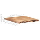 Massief Acaciahouten Tafelblad 58x60 cm - 59% Korting