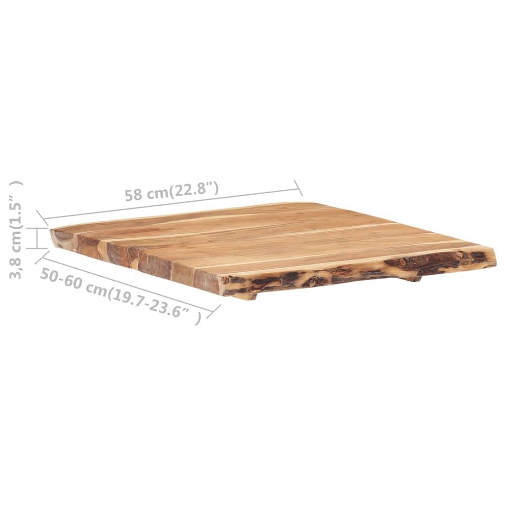 Massief Acaciahouten Tafelblad 58x60 cm - 59% Korting