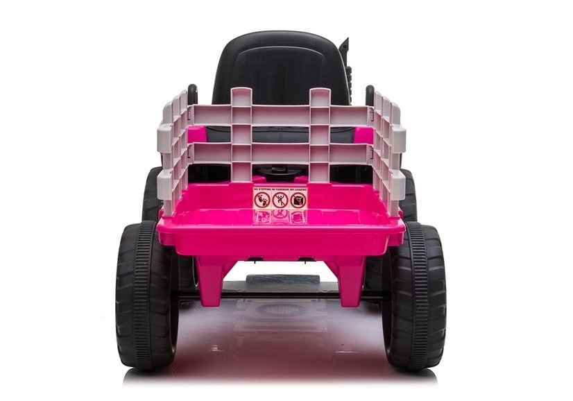 Elektrische Roze Tractor met Aanhanger (3-8 jr) - 35% Korting