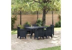 Antraciet Tuinstafel Poly Rattan 150x100cm - 35% Korting