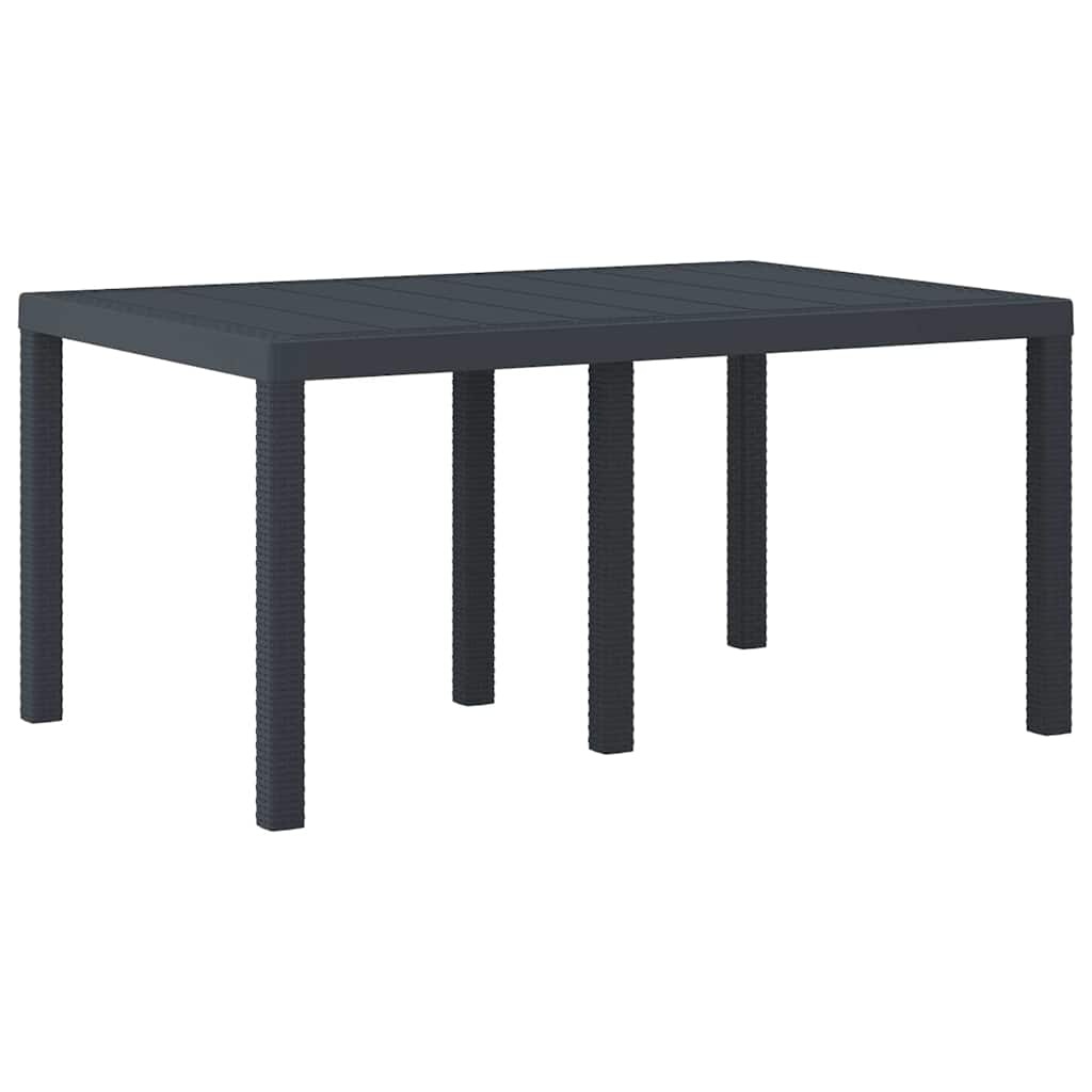 Antraciet Tuinstafel Poly Rattan 150x100cm - 35% Korting