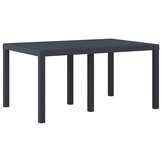 Antraciet Tuinstafel Poly Rattan 150x100cm - 35% Korting
