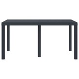 Antraciet Tuinstafel Poly Rattan 150x100cm - 35% Korting