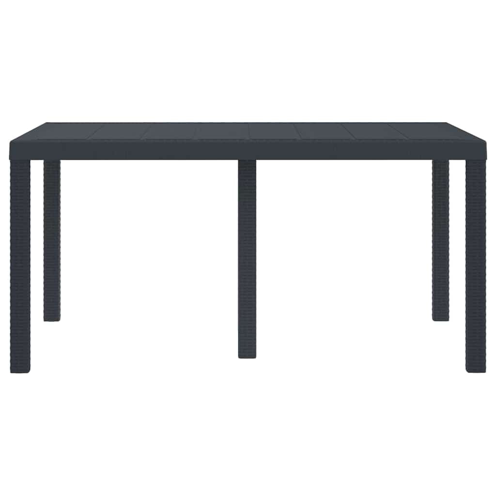 Antraciet Tuinstafel Poly Rattan 150x100cm - 35% Korting