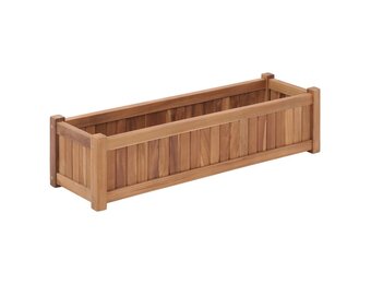 Verhoogde plantenbak 100x30x25 cm massief teakhout - 35% Korting