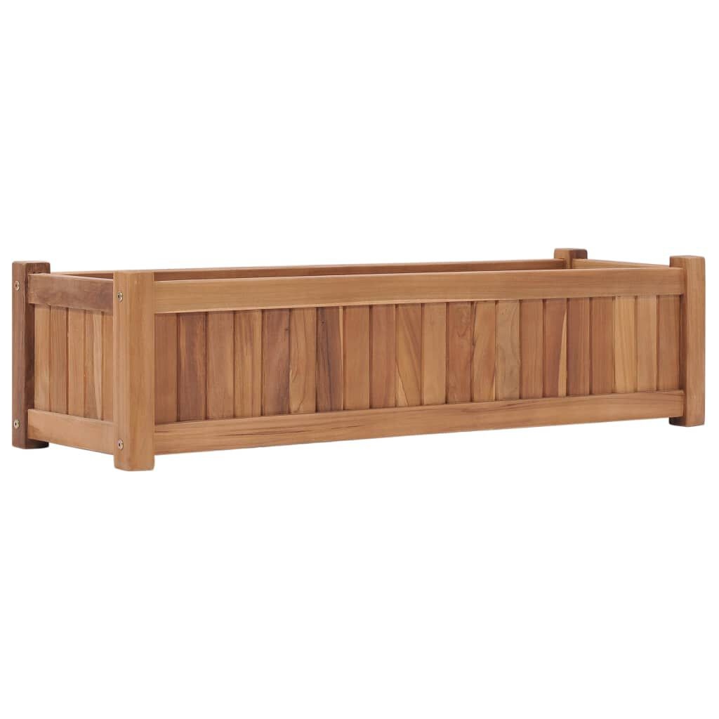 Verhoogde plantenbak 100x30x25 cm massief teakhout - 35% Korting