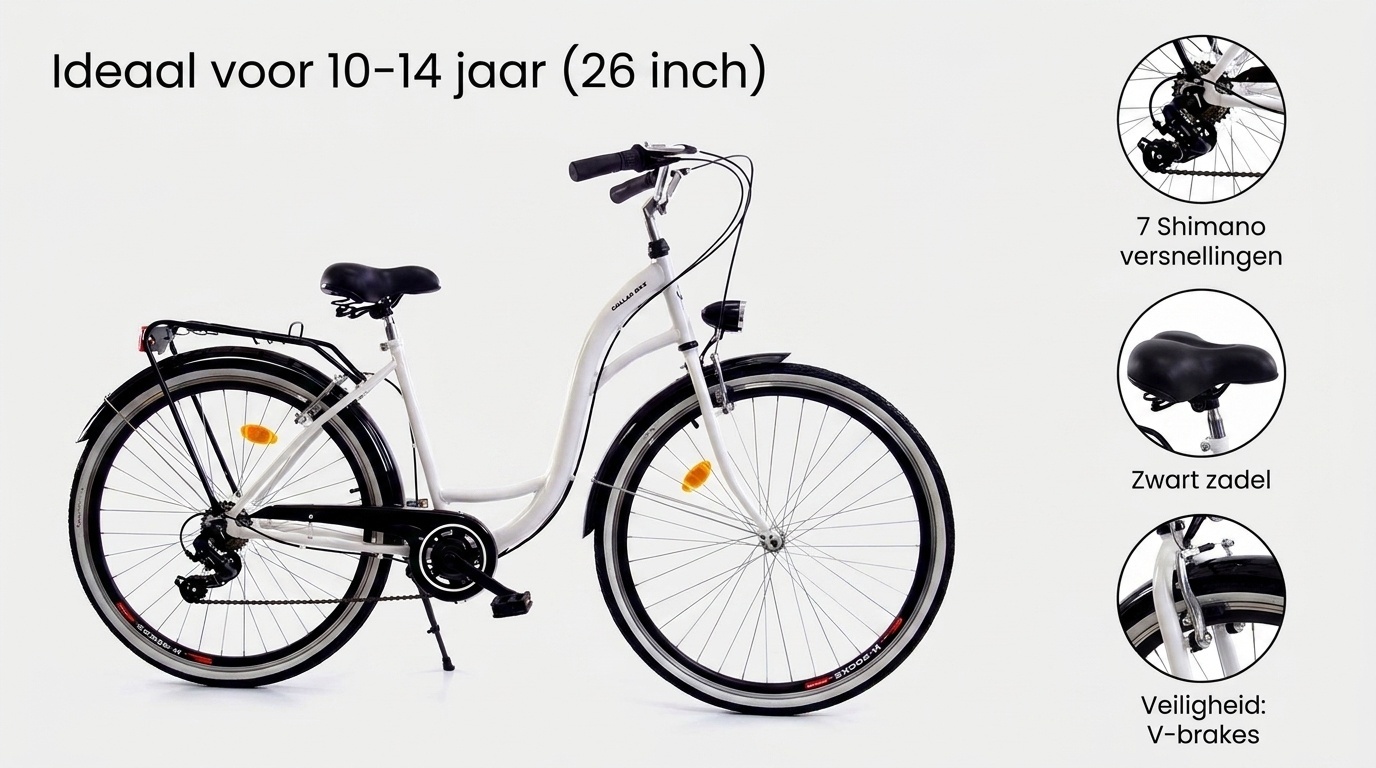 Meisjesfiets 26 inch Stadsfiets 7 versnellingen - 50% Korting