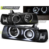 Koplampen met Angel Eyes voor BMW E36 (1990-1999) - Zwart - E-gekeurd - 50% Korting