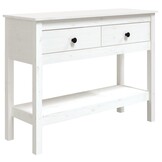 Wandtafel Massief Grenenhout Wit 100x35x75 cm - 35% Korting!
