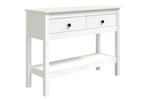 Wandtafel Massief Grenenhout Wit 100x35x75 cm - 35% Korting!