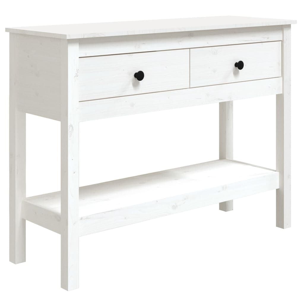 Wandtafel Massief Grenenhout Wit 100x35x75 cm - 35% Korting!