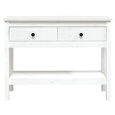 Wandtafel Massief Grenenhout Wit 100x35x75 cm - 35% Korting!