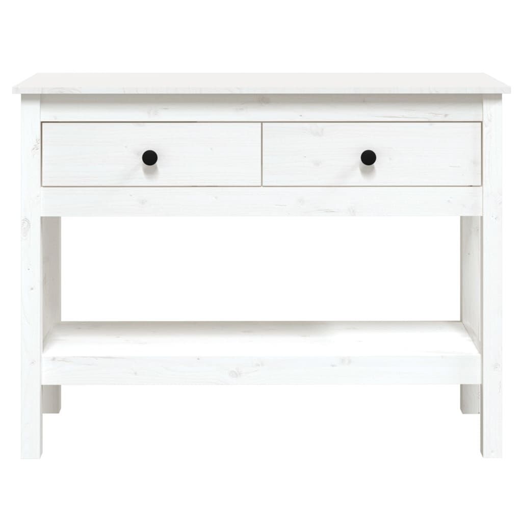 Wandtafel Massief Grenenhout Wit 100x35x75 cm - 35% Korting!