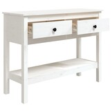 Wandtafel Massief Grenenhout Wit 100x35x75 cm - 35% Korting!