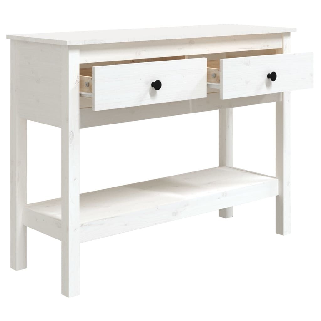 Wandtafel Massief Grenenhout Wit 100x35x75 cm - 35% Korting!