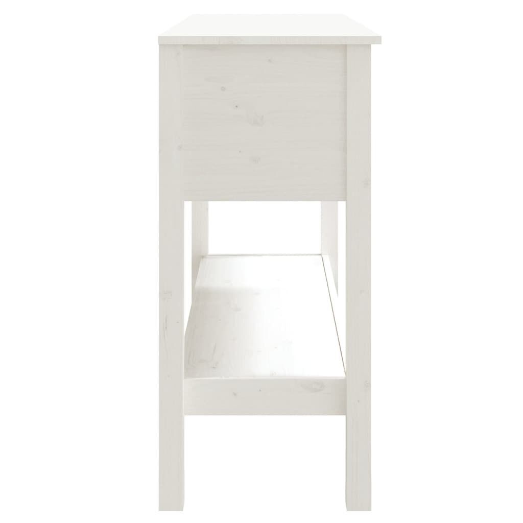 Wandtafel Massief Grenenhout Wit 100x35x75 cm - 35% Korting!