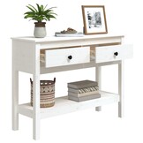 Wandtafel Massief Grenenhout Wit 100x35x75 cm - 35% Korting!