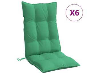 6 Groene Stoelkussens Hoge Rug Oxford Stof - 34% Korting