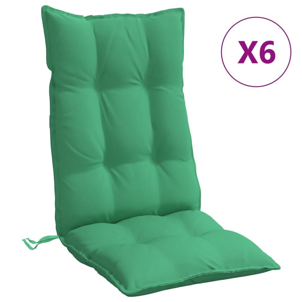 6 Groene Stoelkussens Hoge Rug Oxford Stof - 34% Korting